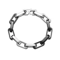 Heren hiphop schakelarmband van zilver en zwart roestvrij staal met een stevige sluiting - Lengte 21.5cm / Tweekleurig Zwart