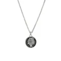 Retro stainless steel necklace featuring a detailed Indian skull pendant on wheat chain - Antique Silver (With Necklace)
