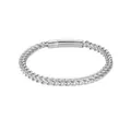 Vista dettagliata del bracciale a catena spiga in acciaio inossidabile argento - Chiusura Cilindrica Lucida / Colore acciaio