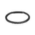 Dettaglio del bracciale a catena di grano in acciaio inossidabile nero con chiusura - Chiusura Cilindrica Lucida / Nero