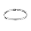 Elegante bracciale in acciaio inossidabile argento 6mm con zircone quadrato incastonato - 18.5cm / Stile 1 (Con Magnete) / Colore acciaio