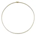 Vue détaillée du collier tennis doré serti de zircons brillants disposés en cercle - 2 mm / Argent / 40 cm