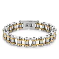 Bracciale stile catena di bicicletta in acciaio inossidabile con finitura bicolore - Taglia Standard / oro bicolore