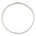 Collana tennis classica con finitura dorata e zirconi bianchi a taglio tondo - 3 mm / Oro / 60 cm