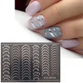 Adesivi per unghie argento metallizzato con linee francesi e frasi motivazionali - Arte delle Lettere Inglesi Argento (STZ-GS104)