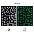 Luminous Halloween nail stickers with ghosts and pumpkins glowing in the dark - Spider Web Wizard Style (CY-11)