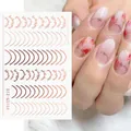 Autocollants 3D pour ongles rose doré STZ-GS104 avec des lignes courbes élégantes - Or rose