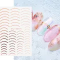 Rose gold curved line nail stickers STZ-GS005 featuring metallic 3D arc decals - Semicircle French Line (STZ-GS005) / Rose Gold