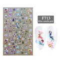 3D Christmas nail stickers F713 with colorful snowflakes and reindeer application detail - Christmas Snowflake Pattern Style (F713)