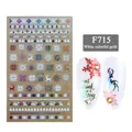 Detailed Christmas nail stickers with snowflake, elk patterns and Merry text F715 - Christmas Snowflake Pattern Style (F715)