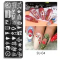 SU-04 stainless steel nail stamping plate with Christmas motifs and reindeer patterns - Christmas Element Style (SU-04)