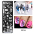 Plaque de stamping nail art SU-05 avec phrases artistiques et motifs graffiti - Style Texte Culture Pop (SU-05)