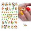 Adhesive autumn maple leaf nail stickers F783 with realistic warm fall foliage patterns - Colorful Autumn Leaf Style (F783)