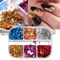 CBY-1 Set mit unregelmäßigen Nagelfolienflocken in 6 Metallic-Farben für Nailart-Design - Metallfolienflocken (CBY-1)