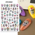 Halloween nail art stickers STZ-CS052 with Mexican sugar skulls and artistic motifs - Day of the Dead Style (STZ-CS52)