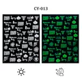 Luminous Halloween nail stickers with glow-in-the-dark pumpkin and spider web designs - Spider Web Jack-O-Lantern Style (CY-13)