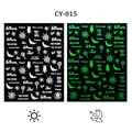 Luminous Halloween nail stickers CY-015 with glow-in-the-dark pumpkin and bat designs - Owl Bat Style (CY-15)
