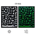 Luminous Halloween nail stickers with ghost and pumpkin patterns in glow effect - Ghost Skeleton Hand Style (CY-16)