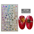 Kerst nagelstickers set F716 met kleurrijke sneeuwvlokken en geometrische patronen - Kerst Sneeuwvlok Patroon Stijl (F716)