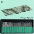 Set dettagliato di 30 punte diamantate per unghie per levigatura e lucidatura con box - Accessorio Punta Smerigliata al Diamante (Punta in Scatola-1560#03)