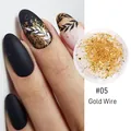 Hilo de oro #05 para nail art en frasco con efecto metálico decorativo en manicura - Papel De Oro 1858-05 Dorado En Tarro