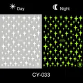 Luminous star nail art stickers CY-033 showing day and night glowing green effect - Cross Star (CY-033)