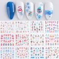 Winter nail art water slider stickers with penguins, snowflakes and polar bear designs - Christmas Theme Style (BN1945-1956)