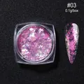 Iridescent pink nail opal powder #03 in a 0.1g box for aurora manicure effects - Pink Iridescent Style (OB03)