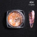 Irregular aurora nail sequins in orange and gold metallic tones, shade #04, 0.1g box - Orange Purple Aurora Style (OB04)