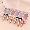 6-kleuren solide mirror nagelpoeder set in roségoud en champagne met applicator - 6 Kleuren Palet (Met Sponsstick) / Stijl 11 (1933-11)