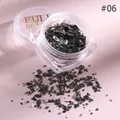 Deep grey nail mica flakes in transparent container with gold logo for nail art decoration #06 - Dark Gray (#06)