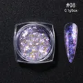 Nail glitter flakes #08 with aurora laser effect in a 0.1g box for manicure - Iridescent Purple Tone (OB08)