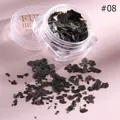 Dark green metallic nail glitter flakes in round jar for professional nail art #08 - Dark Greenish Brown (#08)