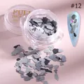 Gray marble nail art flakes in a container for manicure decoration effect #12 - Gray Tones Mix (#12)
