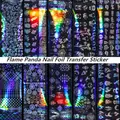 Pegatinas holográficas para uñas con patrones de mariposas y pandas en láser - Estilo de Panda de Fuego (91030)