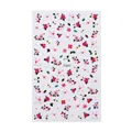 Floral nail art sticker with dark red roses and cute white rabbits design pattern F847 - Red Rose Rabbit Style(F847)
