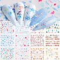 Christmas nail water transfer stickers featuring snowflakes, reindeer, and winter patterns - Gingerbread Man and Baubles Style (BN1861-1872)