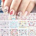 Christmas nail art water transfer stickers with 12 styles of Santa and snowflake patterns - Snowman and Winter Scenery Style (BN1393-1404)