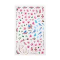 F852 peach flower nail stickers with watercolor birds and butterflies patterns - Watercolor Peach Flower Bird Style(F852)
