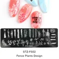 Nail art stamping plate STZ-FS02 with floral and geometric patterns in black metal - Steel Plate Stz-fs02