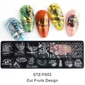 Summer fruit theme nail stamping plate STZ-FS03 with citrus and berry patterns - Cut Fruits Design (STZ-FS03)