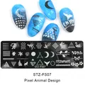 Piastra per stamping unghie STZ-FS07 con disegni di animali pixel per manicure - Design Animali Pixel (STZ-FS07)