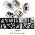 Piastra per nail stamping STZ-FS10 con motivi animalier leopardo e zebra per unghie - Design Animali Selvatici (STZ-FS10)