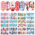 Detail view of BN series Christmas nail water transfer stickers with festive patterns - Christmas Series Style (A1129-1140)