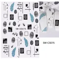 Detail of 3D heart nail stickers SW-CS075 with fingerprint patterns and text on white nails - Modern Minimalist Lettering Style (SW-CS075)