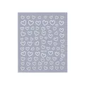 3D white hollow heart nail stickers SO-163 on blue backing for DIY manicure designs - SO-163 (White)