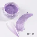 Macro shot of S97-05 violet chrome nail powder and mirrored effect on nail tip - Light Purple Pearl (S97-05)