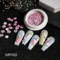 Kersenbloesem nail art set met 3D bloemblaadjes en parels voor nageldecoratie - Roze Kersenbloesem Stijl (MPH03)