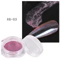 Makroaufnahme von XG-03 Chamäleon-Nagelpulver mit lila-metallic schimmerndem Glitzereffekt - Pink-Lila (XG-03)