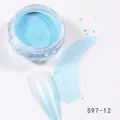 Detail of light blue aurora nail powder showing a smooth pearlescent chrome finish - Light Blue Aurora (S97-12)